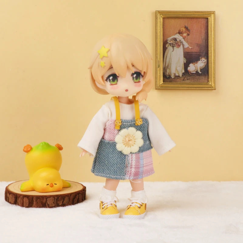 Outdoor Clothes: jeans overall (Full set)(Nendoriod Doll)