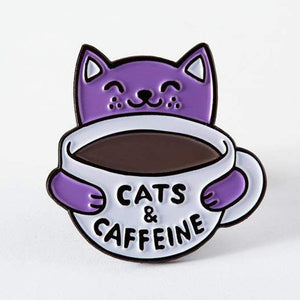 Cats Pin: Cats And Caffeine
