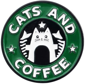 Cats Pin: Cats And Coffee