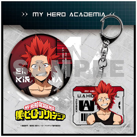 My Hero Academia Tin Badge & Acrylic Keychain Set Eijiro Kirishima