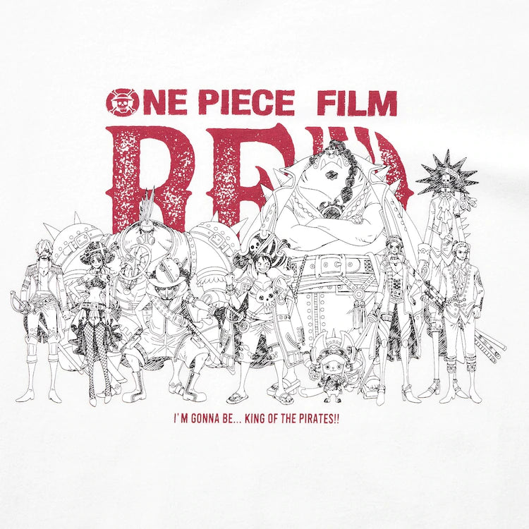 One Piece Tshirts: Straw Hat Crew Red Film (Size Lage (L))